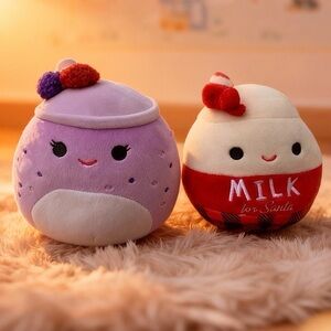 Alten the Milk for Santa + Breakfast Squad Vie The Berry Smoothie Squishmallow
